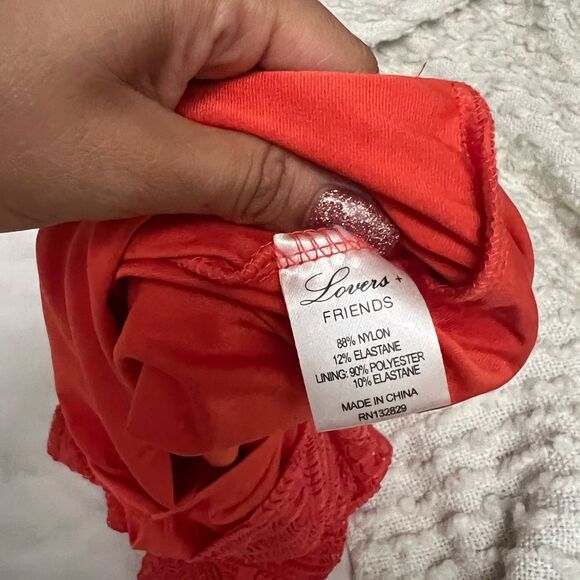 LOVERS + FRIENDS Orange Knit Cut Out Bodycon Dress - Picture 6 of 6